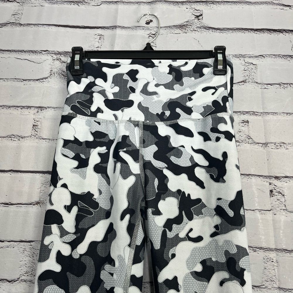 Evolution and Creation Black White Abstract Leggings SZ S High Waist Y2K Yoga - Picture 6 of 13